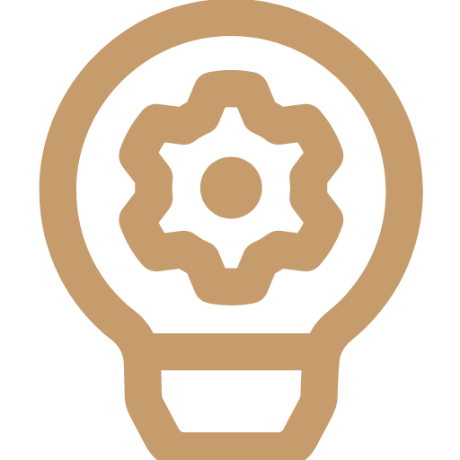 Image of an icon with a light bulb with a cog inside for DKG helping navigate the complex insurance market